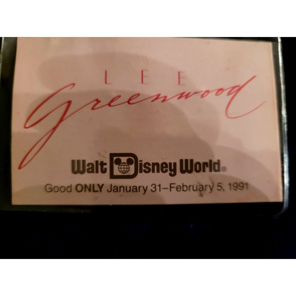 Walt Disney World Guest ID Card 1991 Lee Greenwood Event Package Vintage
